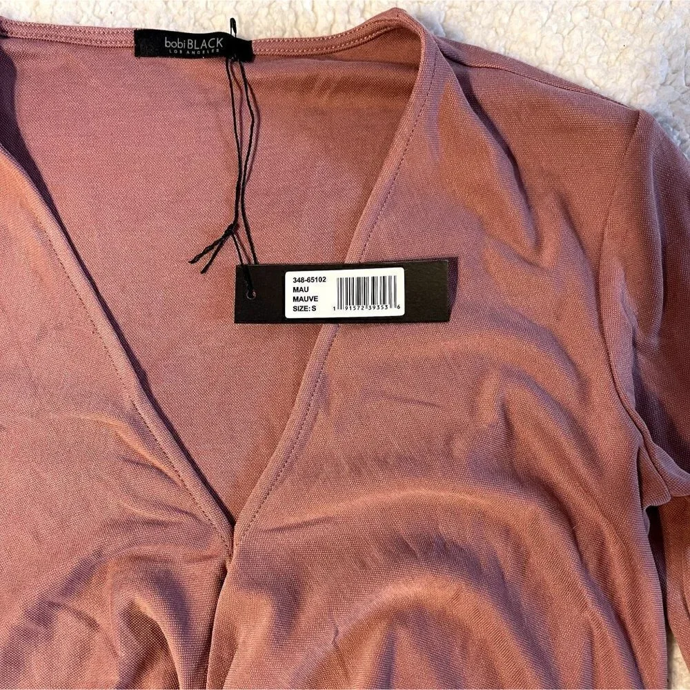 NWT Bobi Black Mauve Front Knot Dress - Picture 4 of 6